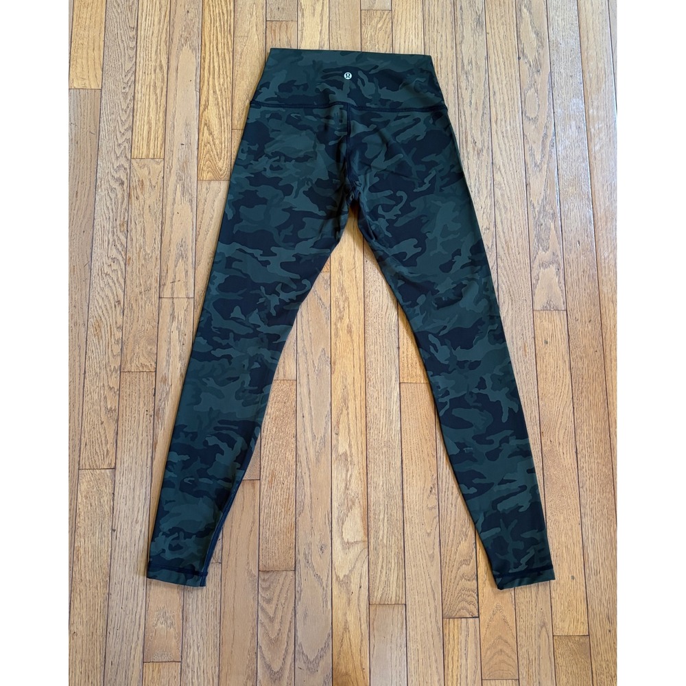 Lululemon Wunder Under Leggings 6 High Rise Camo Green Womens